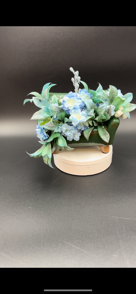Couch Vase Floral Arrangement