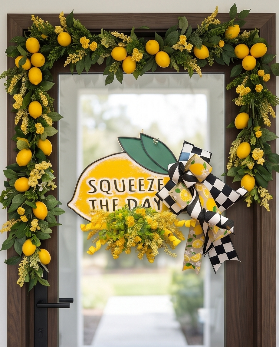 Squeeze the Day Lemon Door Accent