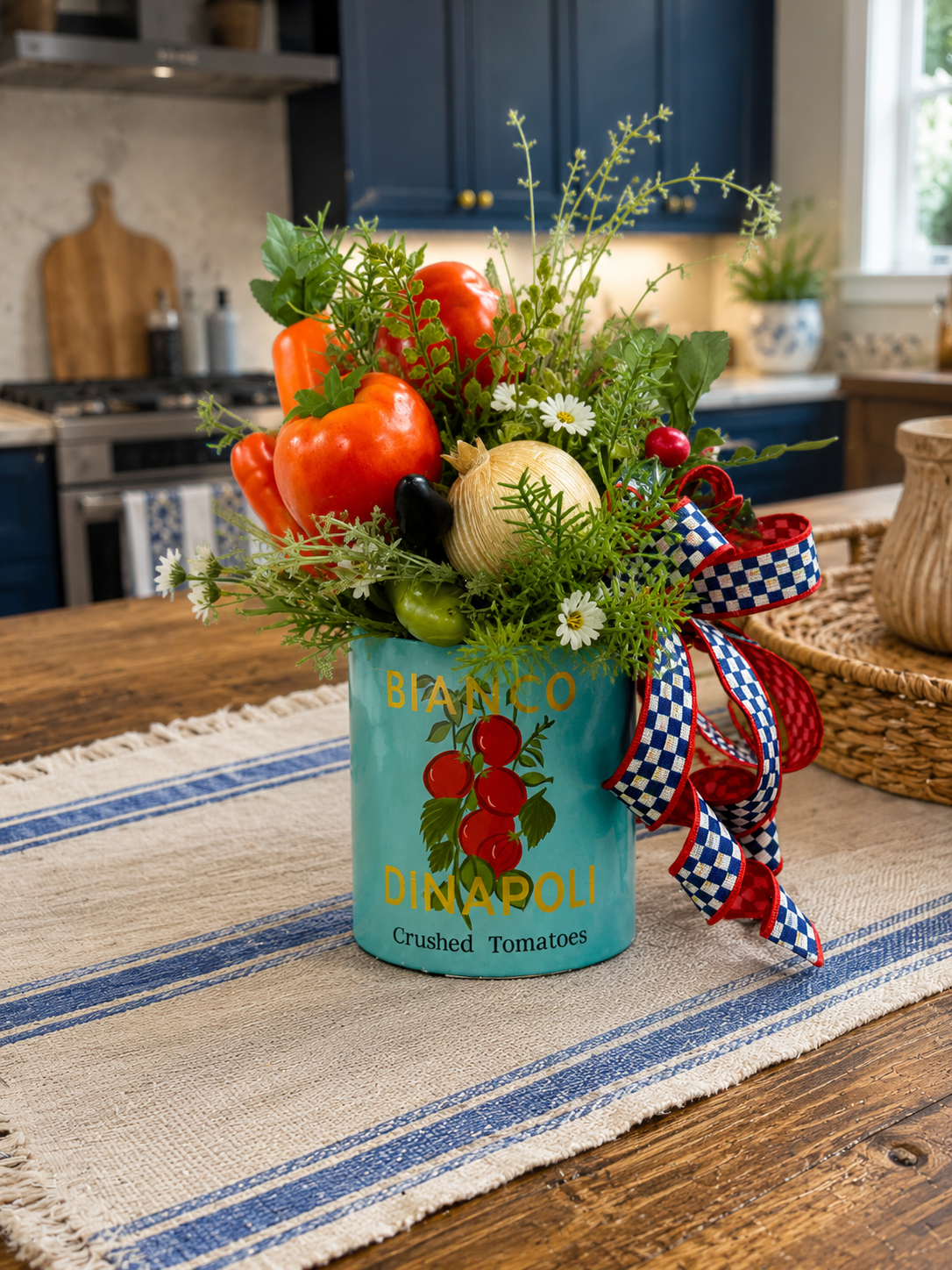 Italian Market Centerpiece - Bianca Dinapoli Chrushed Tomatoes Vase