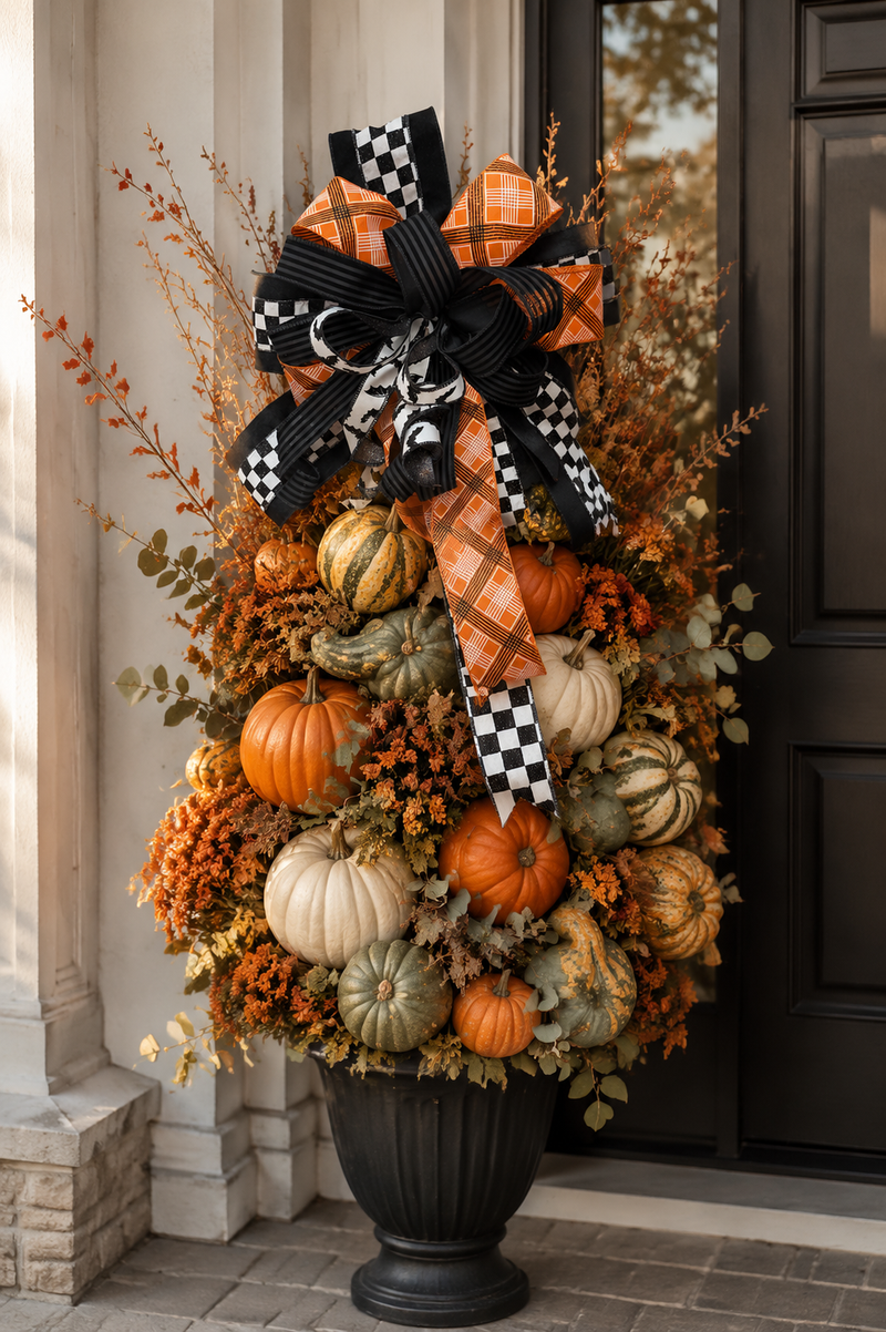 Haunted Harlequin Halloween Designer Bow