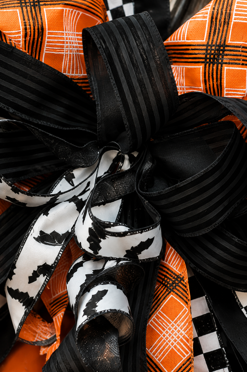 Haunted Harlequin Halloween Designer Bow