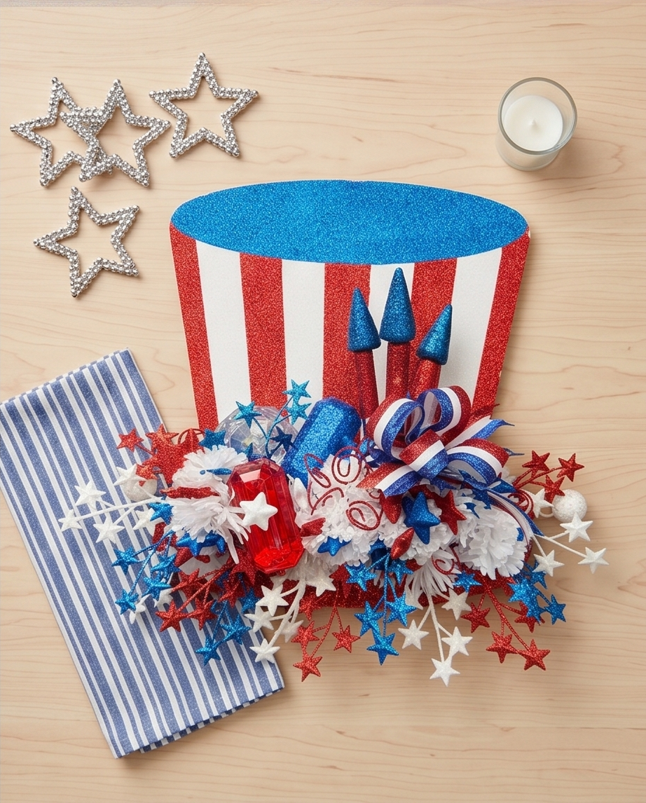 All-American Celebration Top Hat Wreath