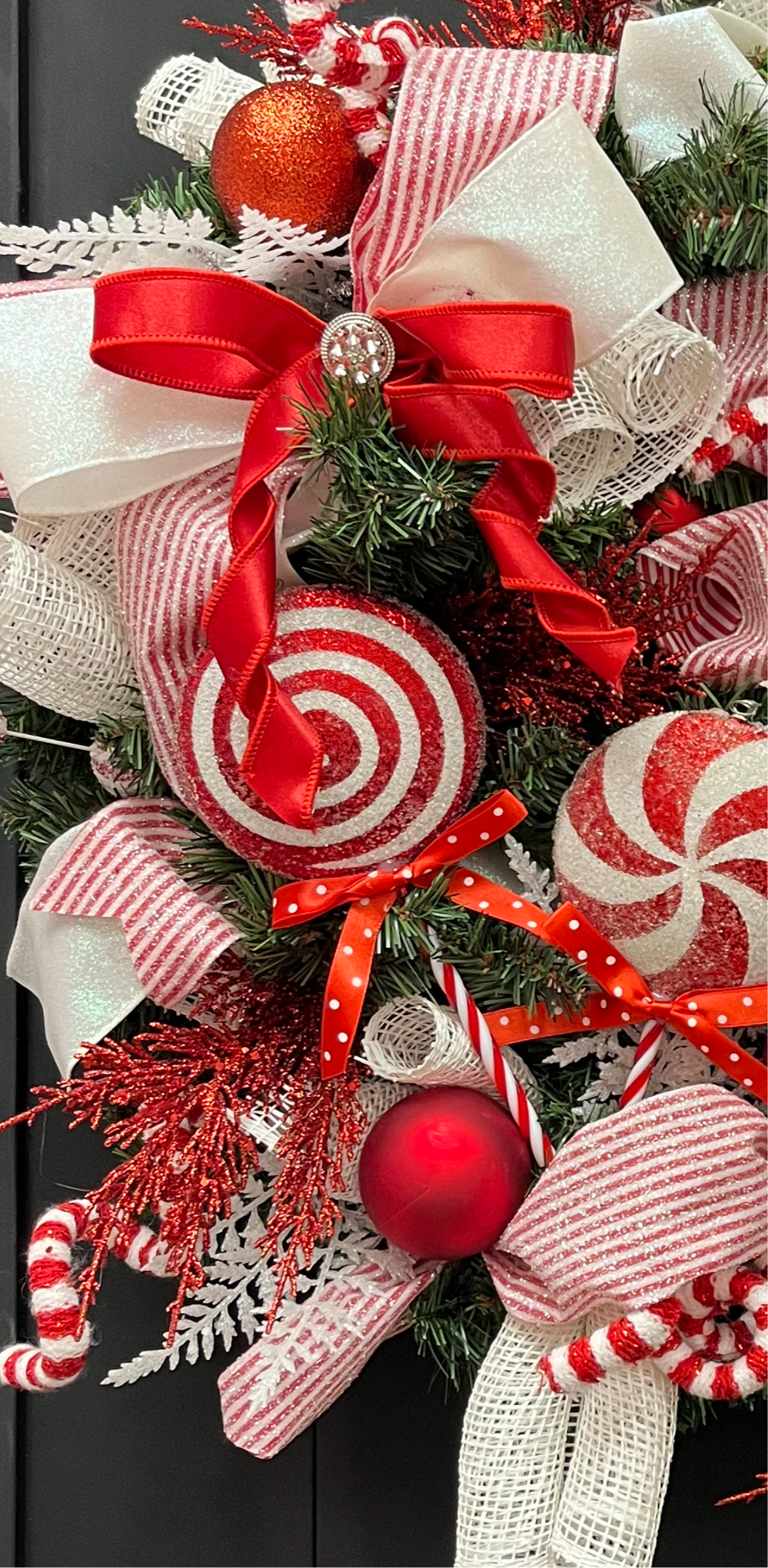 Candy Cane Baker Santa Wreath