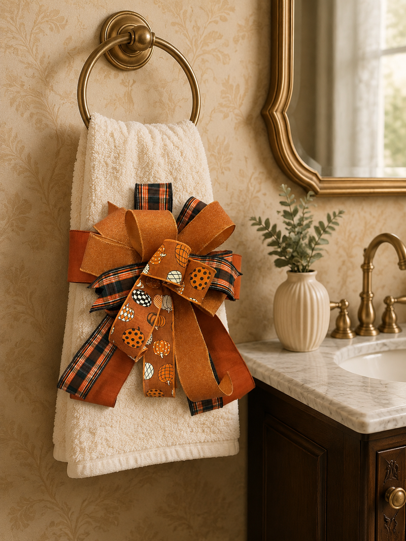 Harvest Plaid Pumpkin Designer Bow