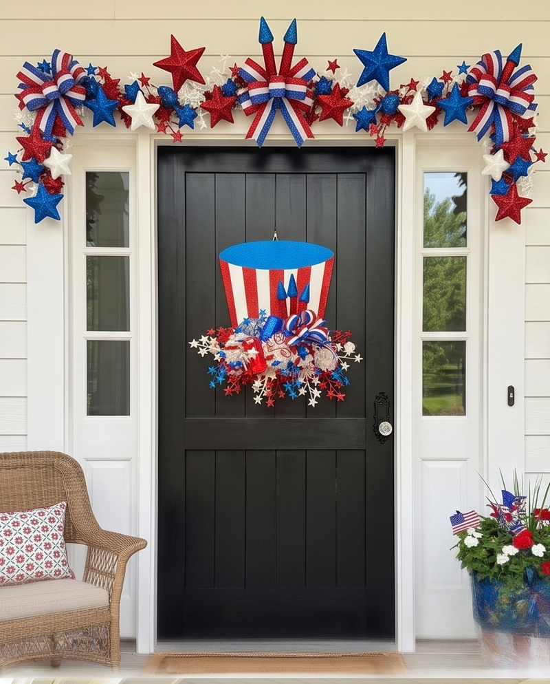 All-American Celebration Top Hat Wreath