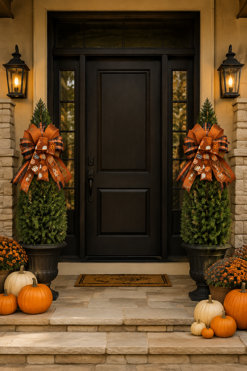 Harvest Plaid Pumpkin Designer Bow