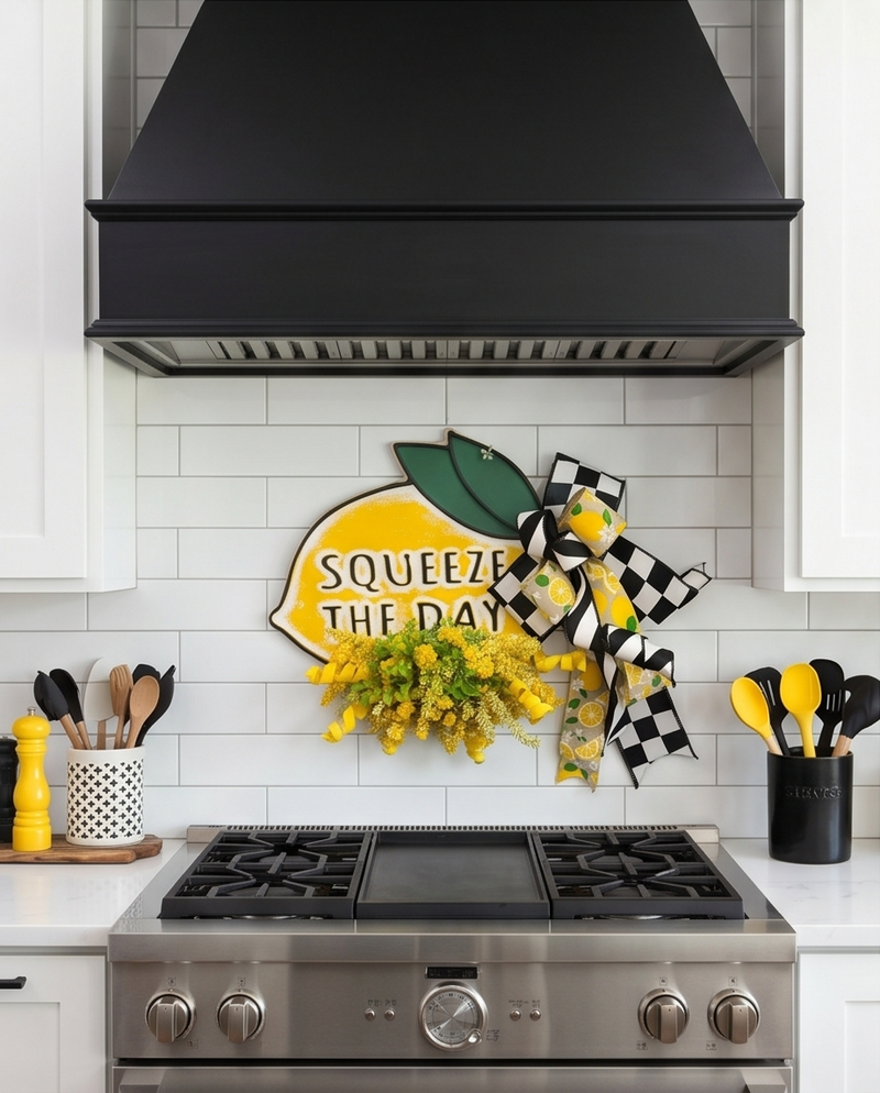 Squeeze the Day Lemon Door Accent