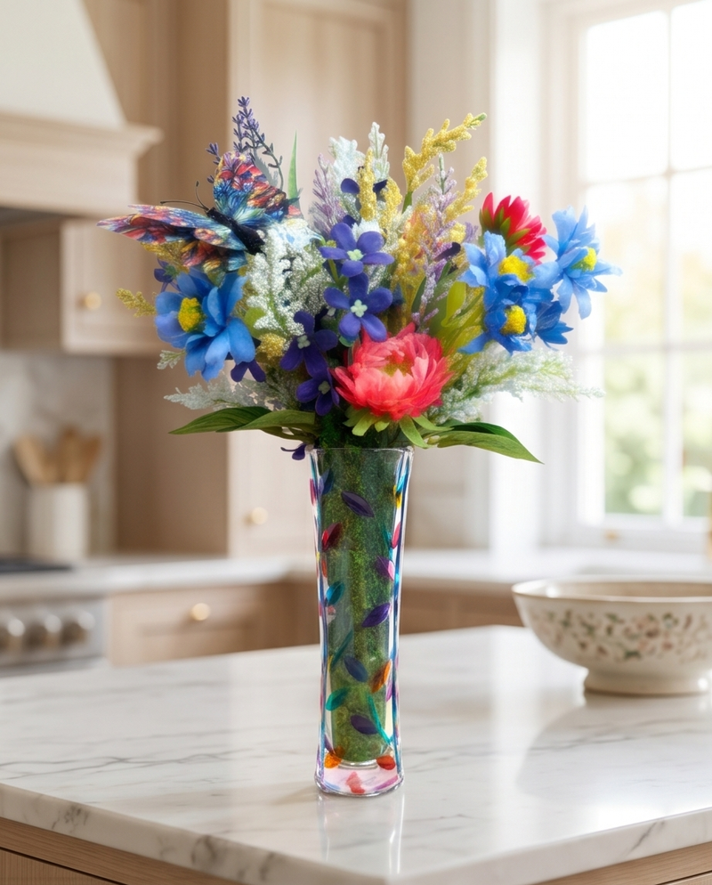 Garden Crystal Vase Arrangement