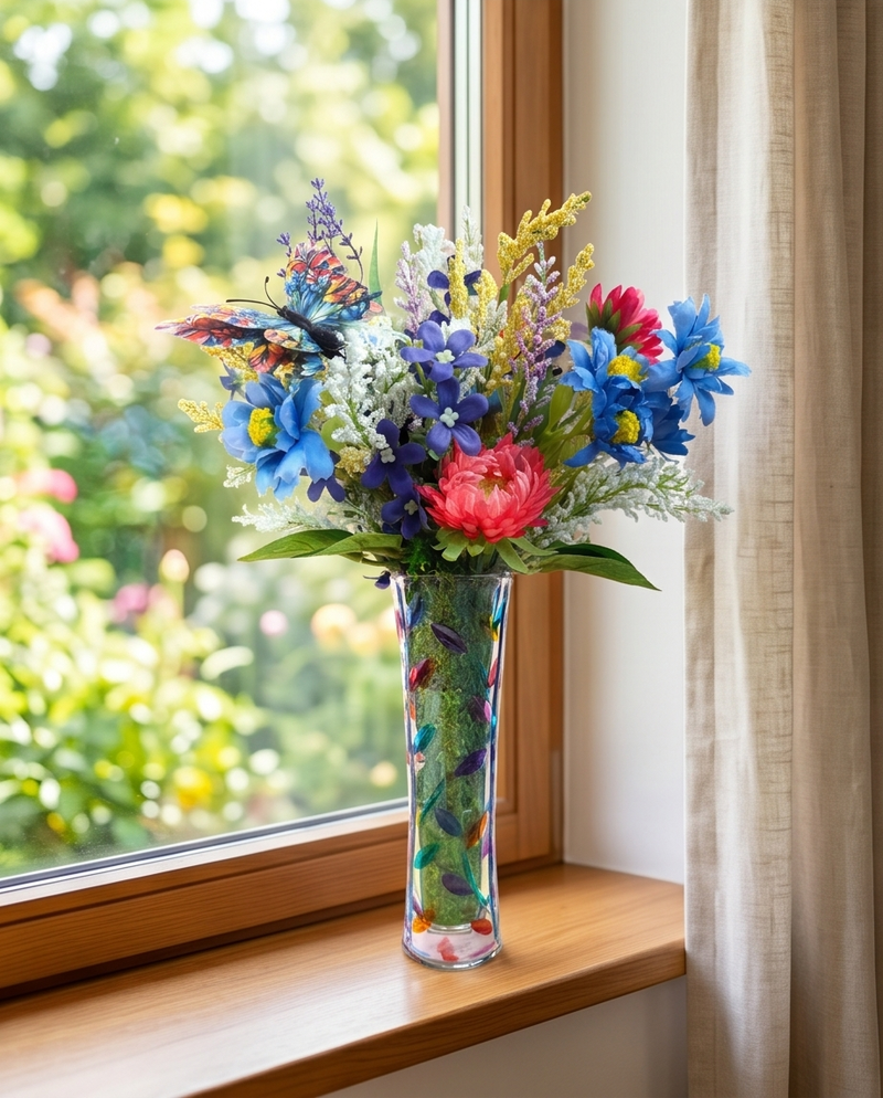 Garden Crystal Vase Arrangement