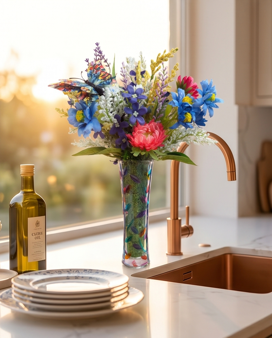 Garden Crystal Vase Arrangement