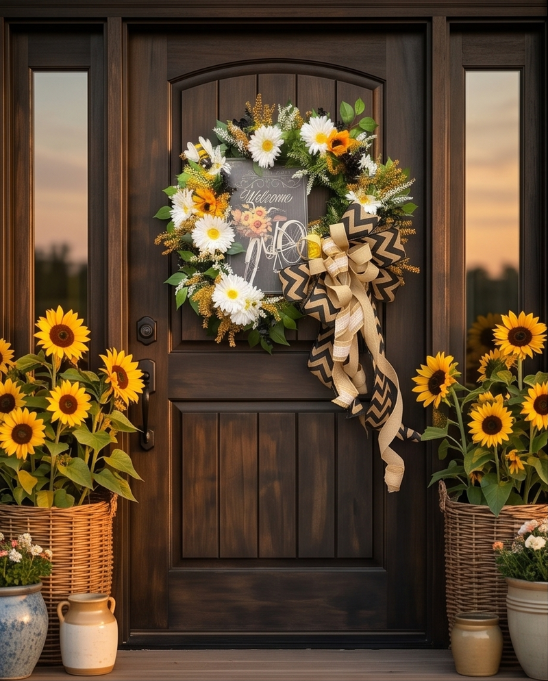 Biking with Sunflowers and Daisies!