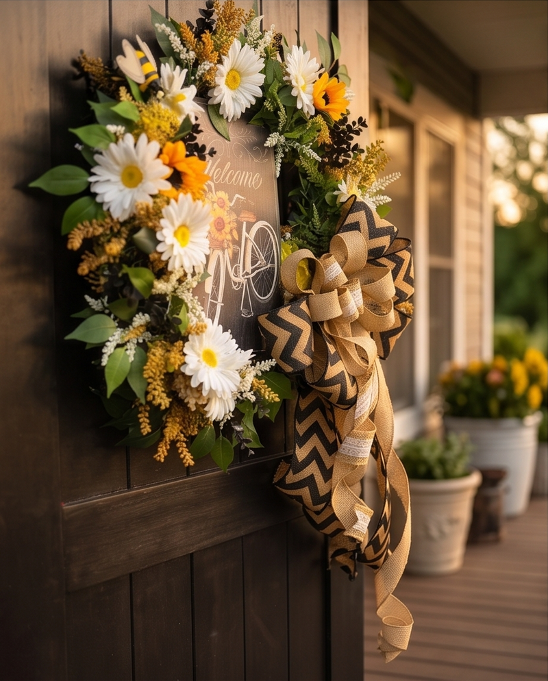 Biking with Sunflowers and Daisies!