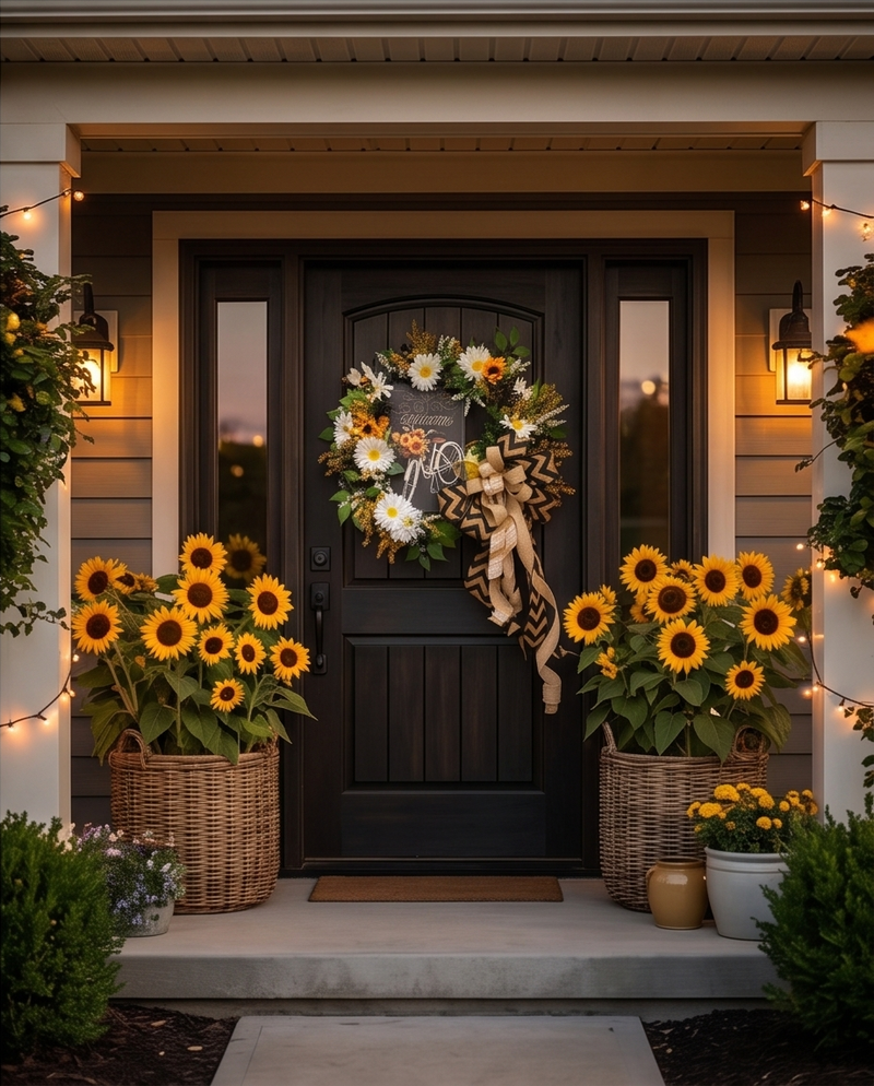 Biking with Sunflowers and Daisies!