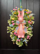 Pink Bunny Spring Wreath