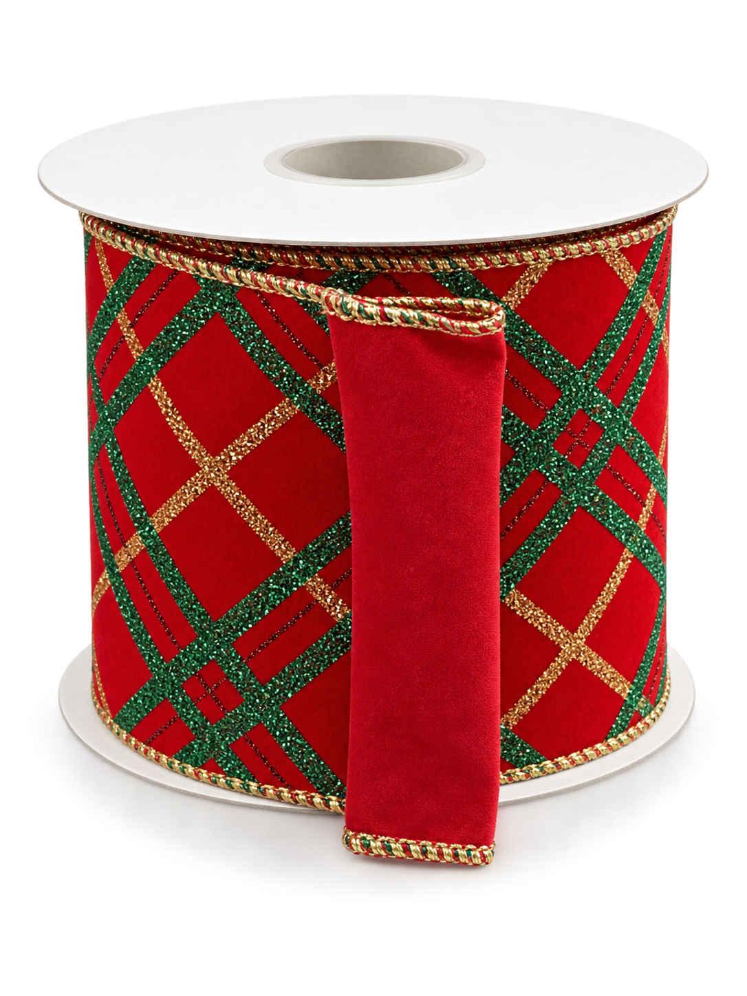 Two-Toned Red Velvet Christmas Plaid SOLD BY YARD