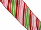 Pink, Green & Glitter-Red Candy Stripe Ribbon — SOLD BY THE YARD