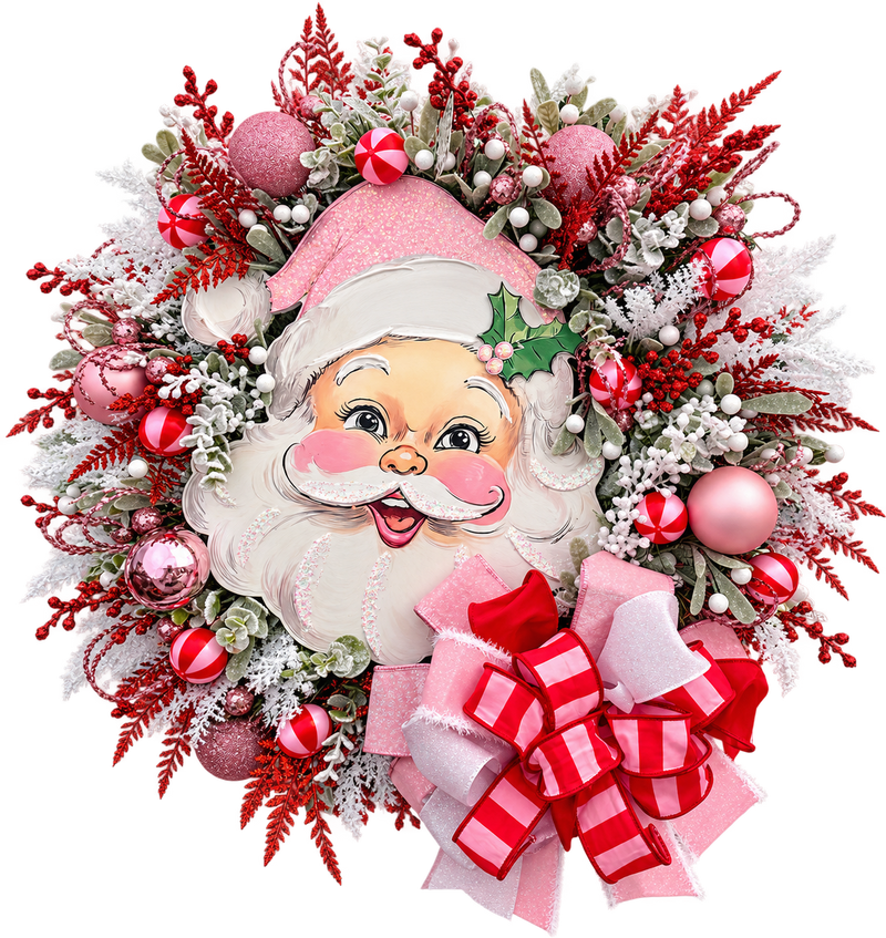 Santa’s Blush & Berry Christmas Wreath