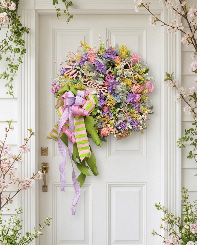 Whimsical Garden “Welcome” Wreath