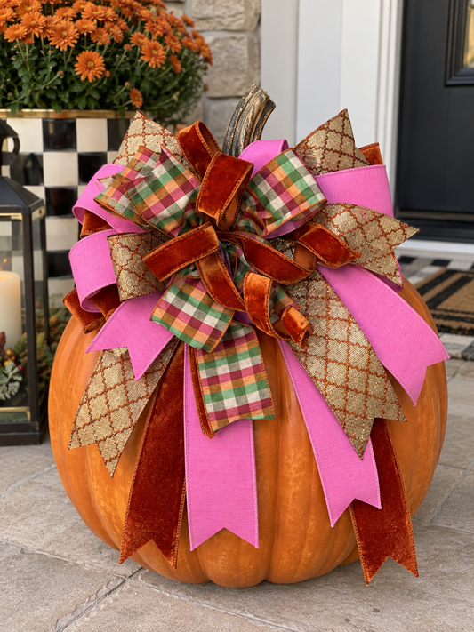 Carrie’s Pink Plaid Fall Bow