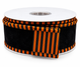 Black Velvet Ribbon with Orange & Black Checked Edge SOLD BY YARD
