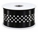 Black & White Polka Dot Wired Ribbon SOLD BY THE YARD