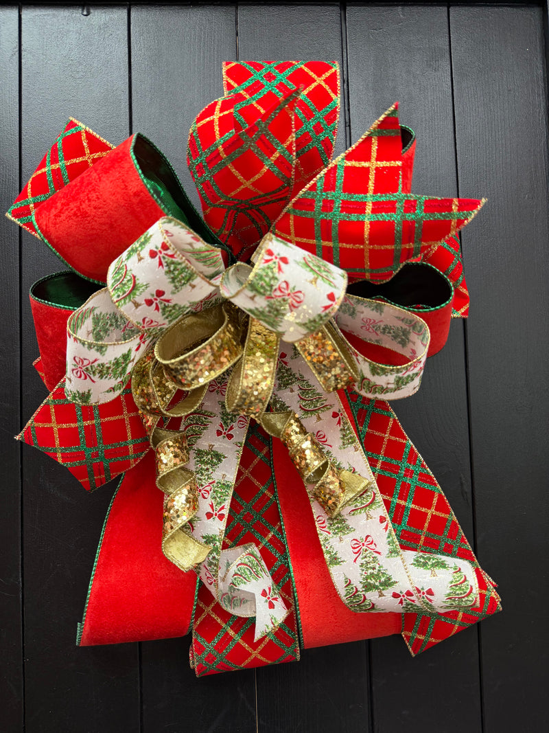 Traditional Christmas Plaid Bow