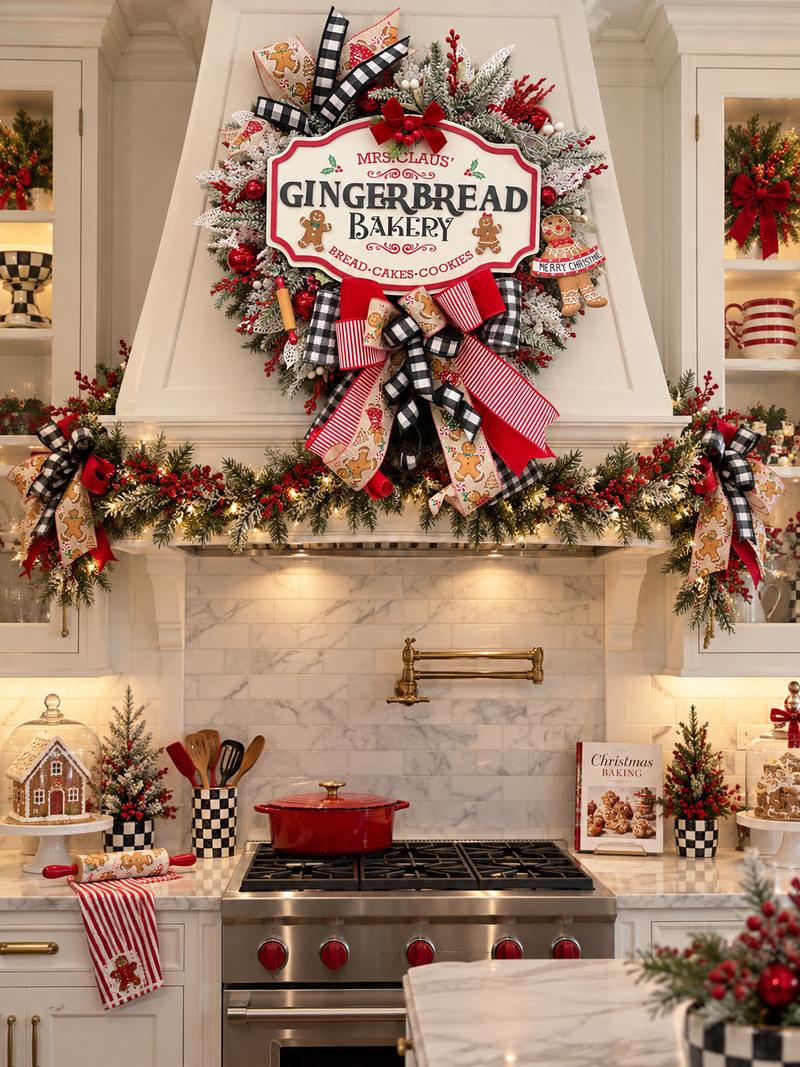 Mrs. Claus’ Gingerbread Bakery Christmas Wreath