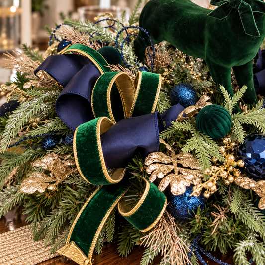 Emerald Elegance Reindeer Centerpiece