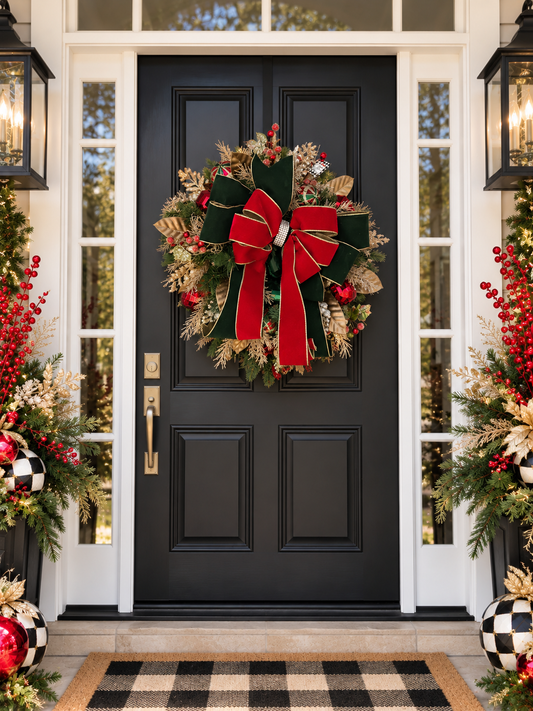 Christmas Velvet Bow Wreath