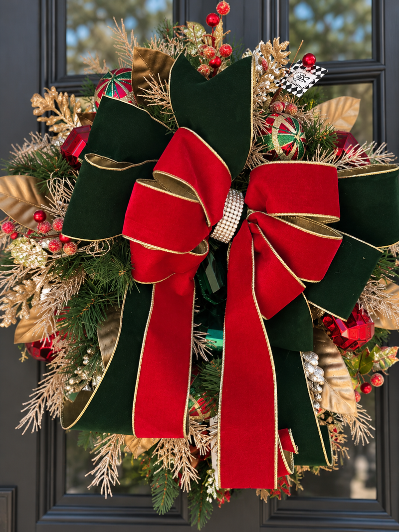 Christmas Velvet Bow Wreath