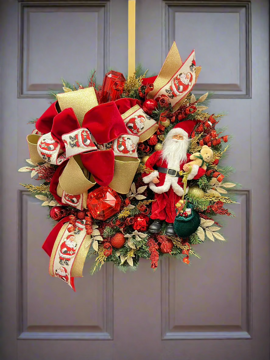 Lil Teddy Santa Wreath