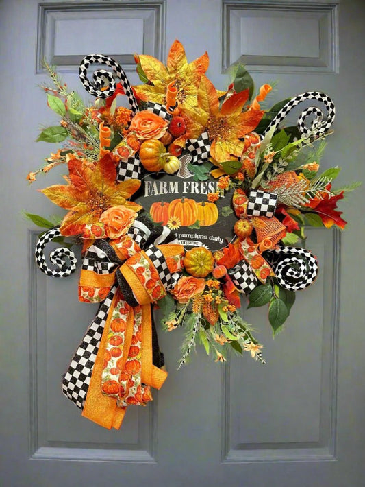 A Farm Fresh Pumpkin Large Wreath