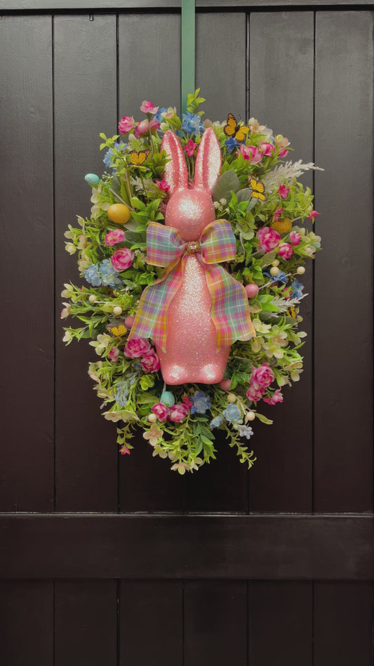 Pink Bunny Spring Wreath