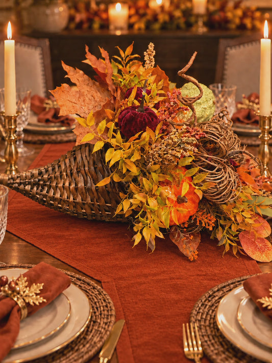 Autumn Cornucopia Thanksgiving Centerpiece